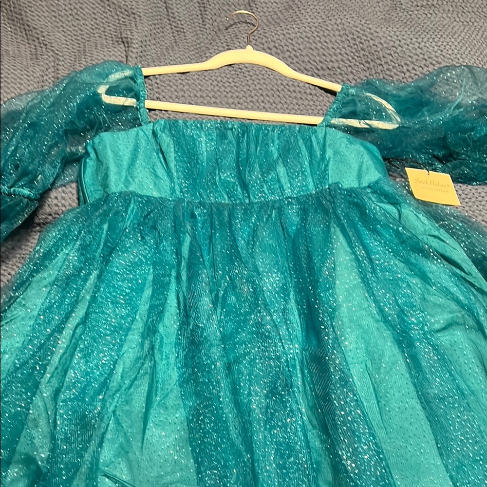 Elegant Teal Off-Shoulder Dress